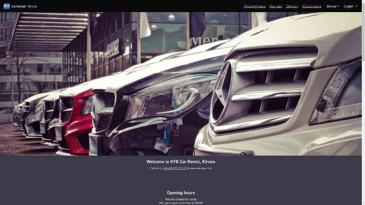 NTB Biluthyrning English Start View