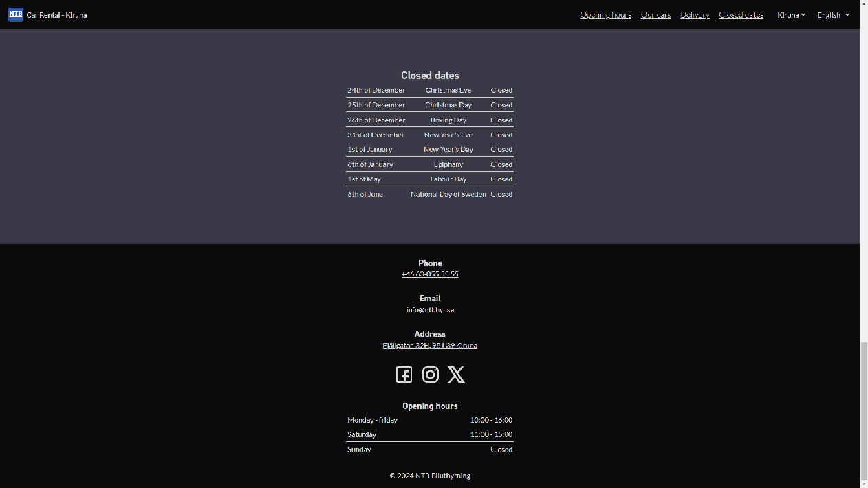 NTB Biluthyrning Page Footer