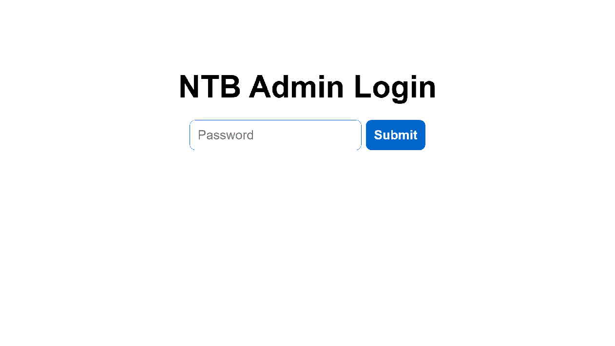 NTB Biluthyrning Admin Login