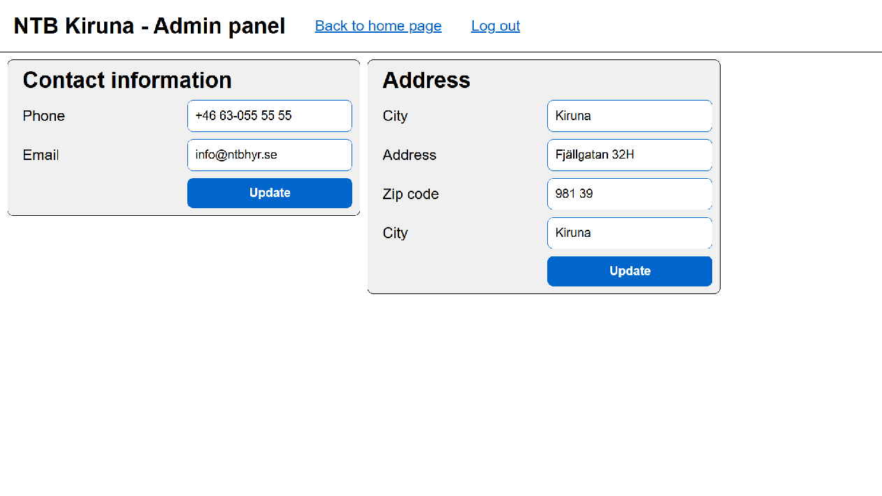 NTB Biluthyrning Admin Dashboard